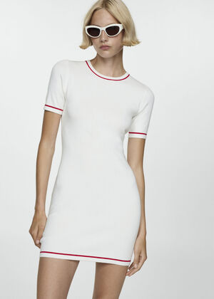 Short dress with contrasting ends