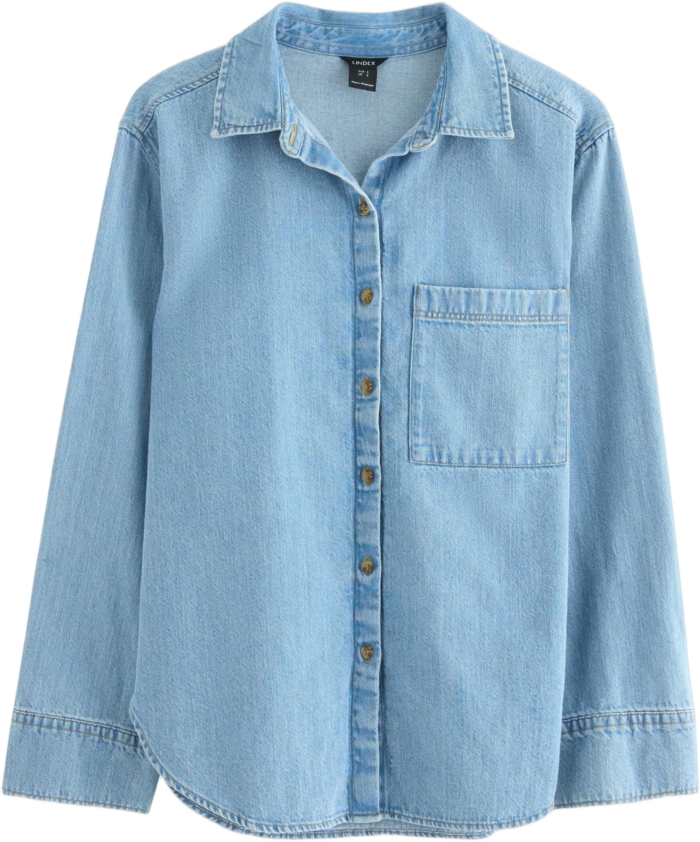 Klassisk denimskjorte med lange erm