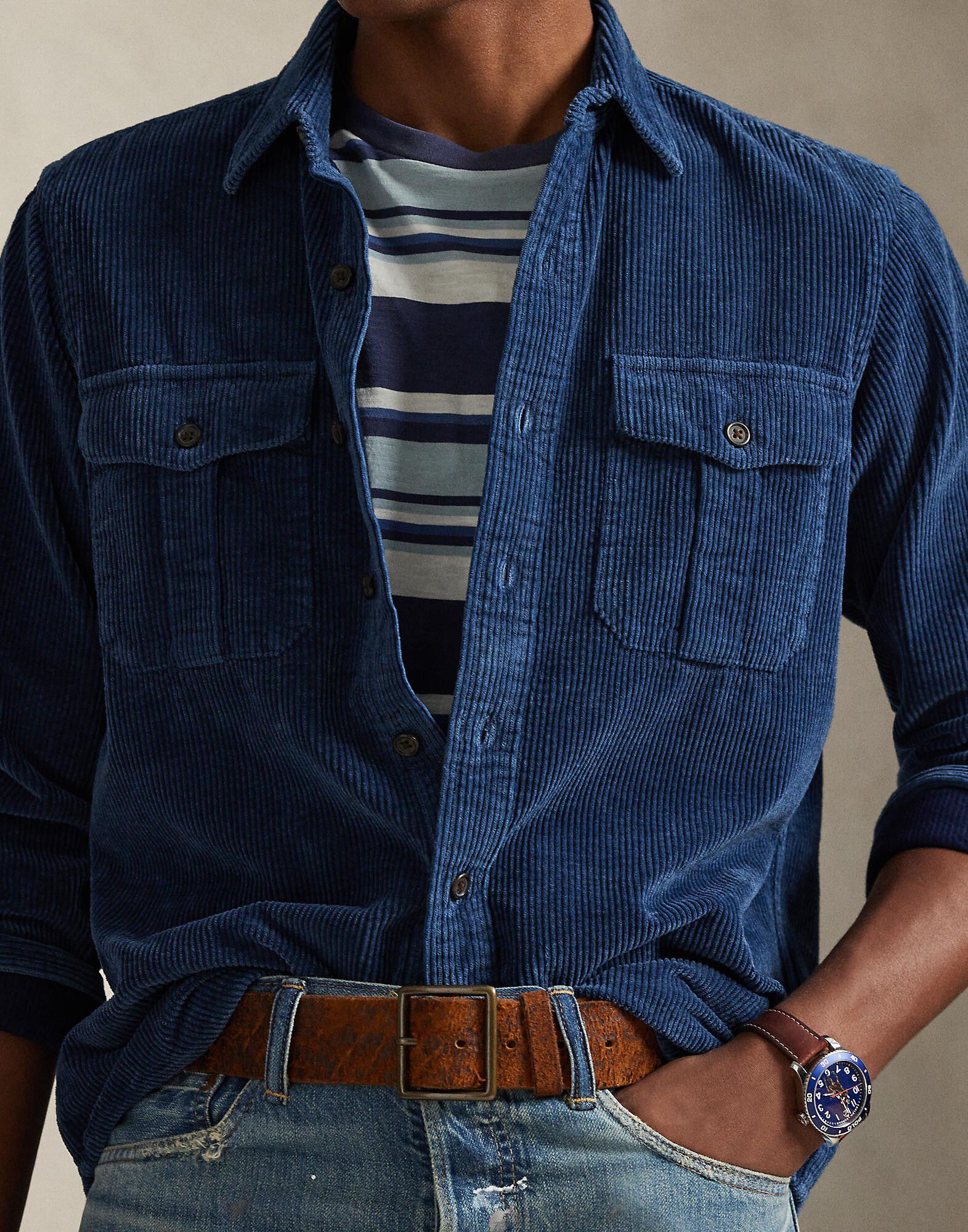 Classic Fit Indigo Corduroy Workshirt
