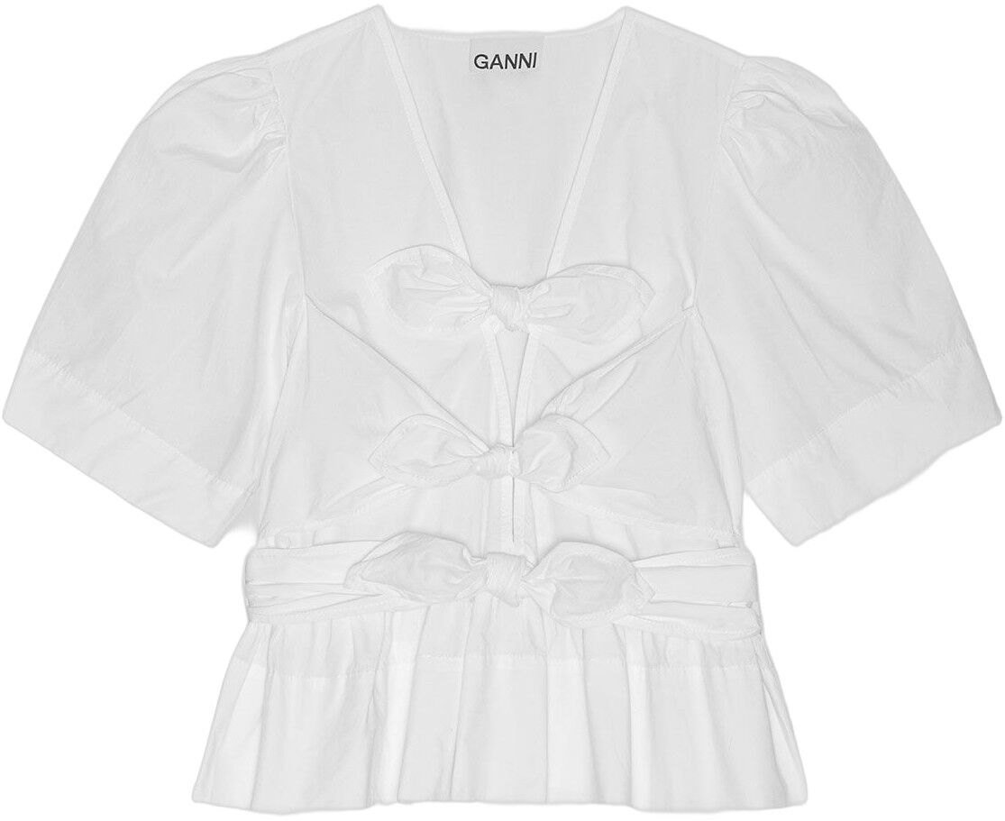 Washed Stretch Cotton Tie Strap Blo