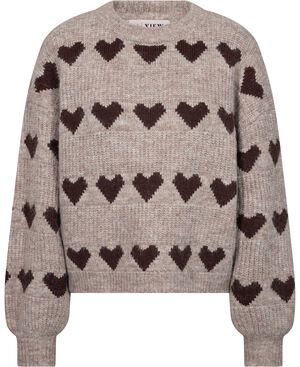 Heart knit pullover