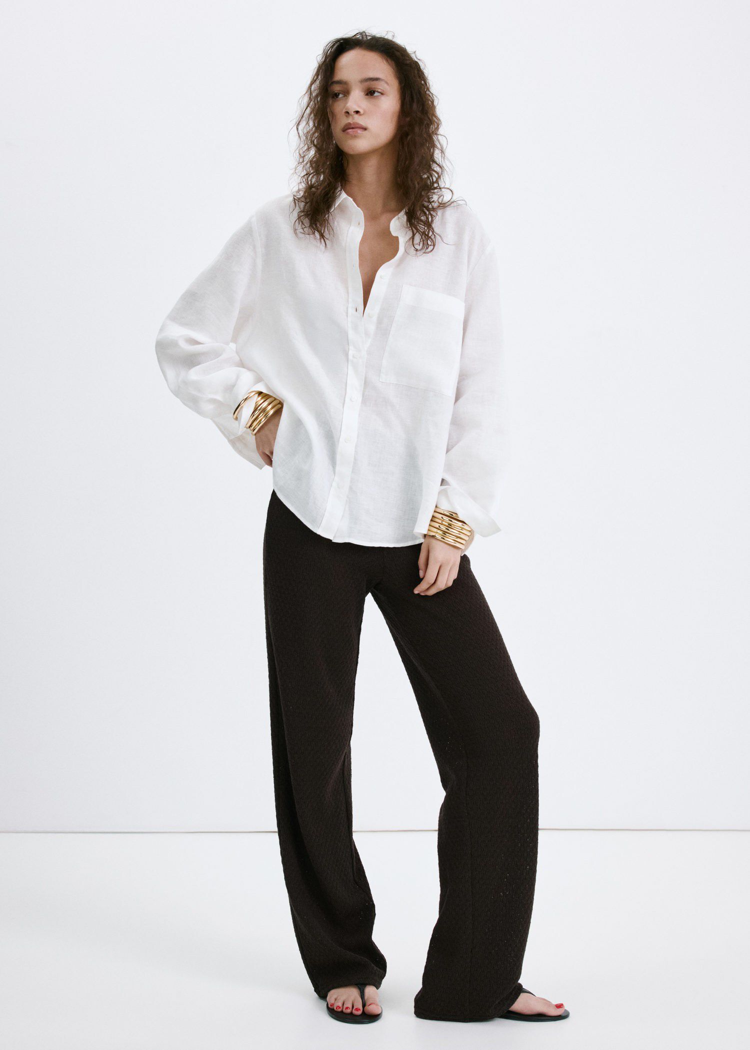 Straight knitted trousers