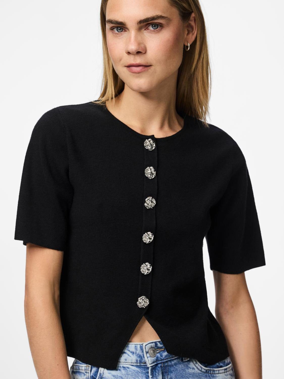 PCMARIE SS O-NECK SPLIT KNIT