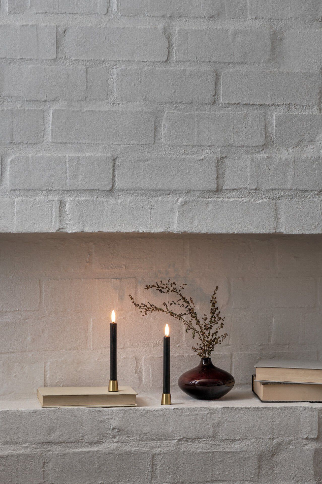 Light Candleholder mini taper, Matte brass, 2-pack, 2,3x2,3 cm