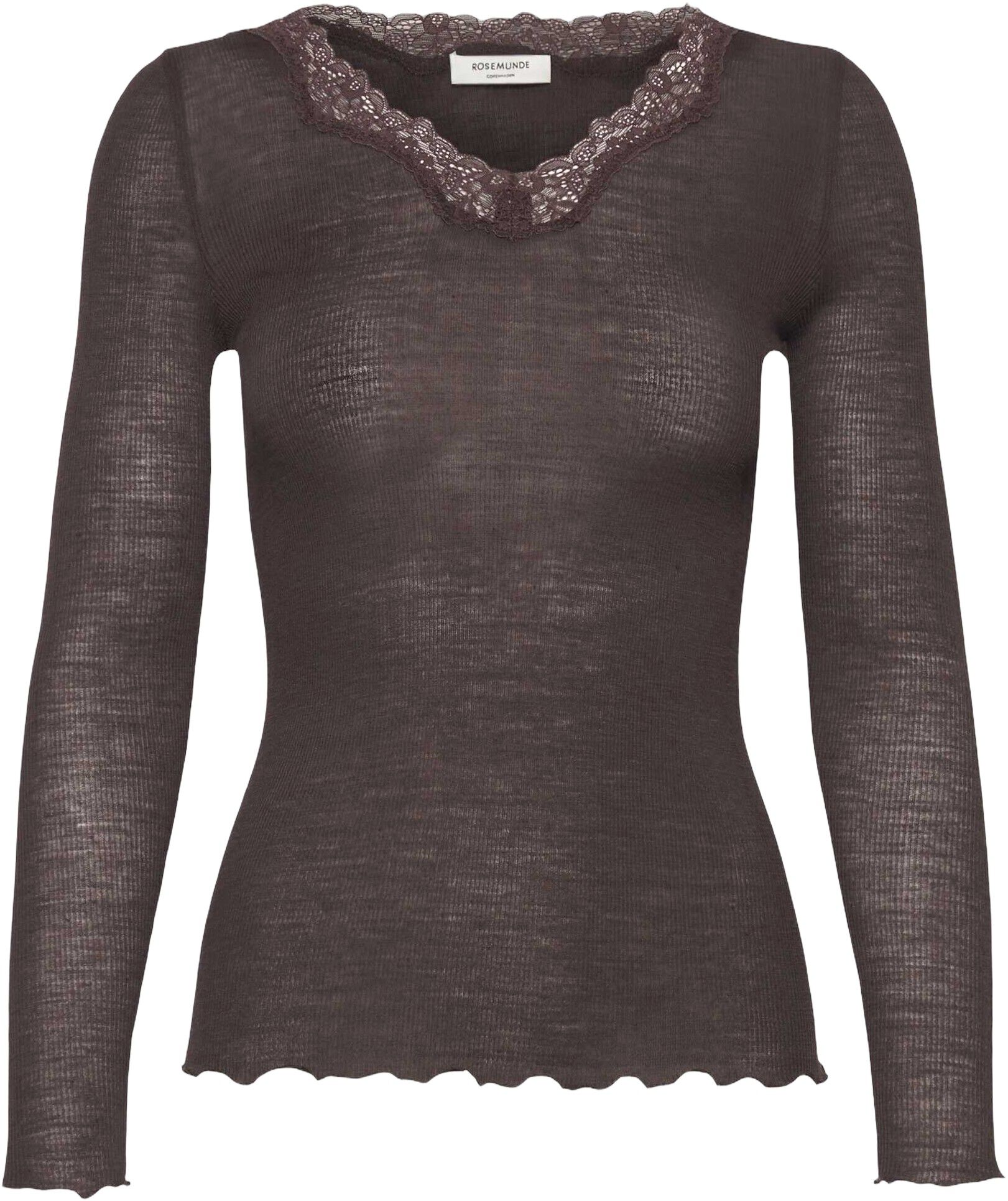 RWBurlington Wool LS V-neck Lace T-shirt