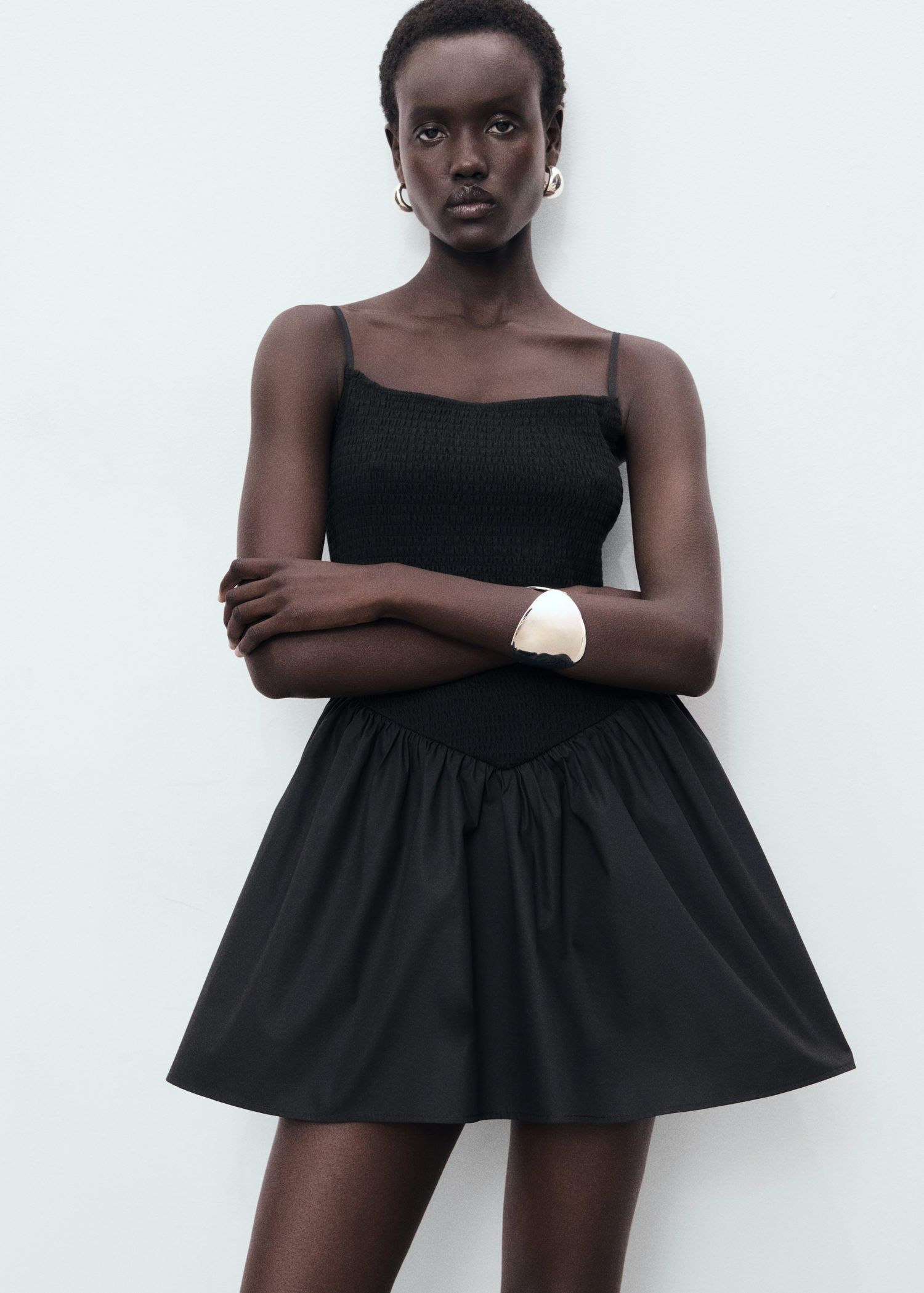 Combined gathered dress