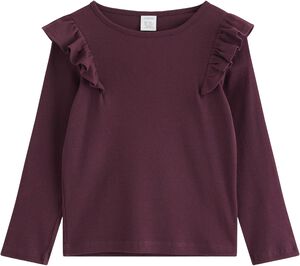 Long-sleeved top in ribbed cotton j