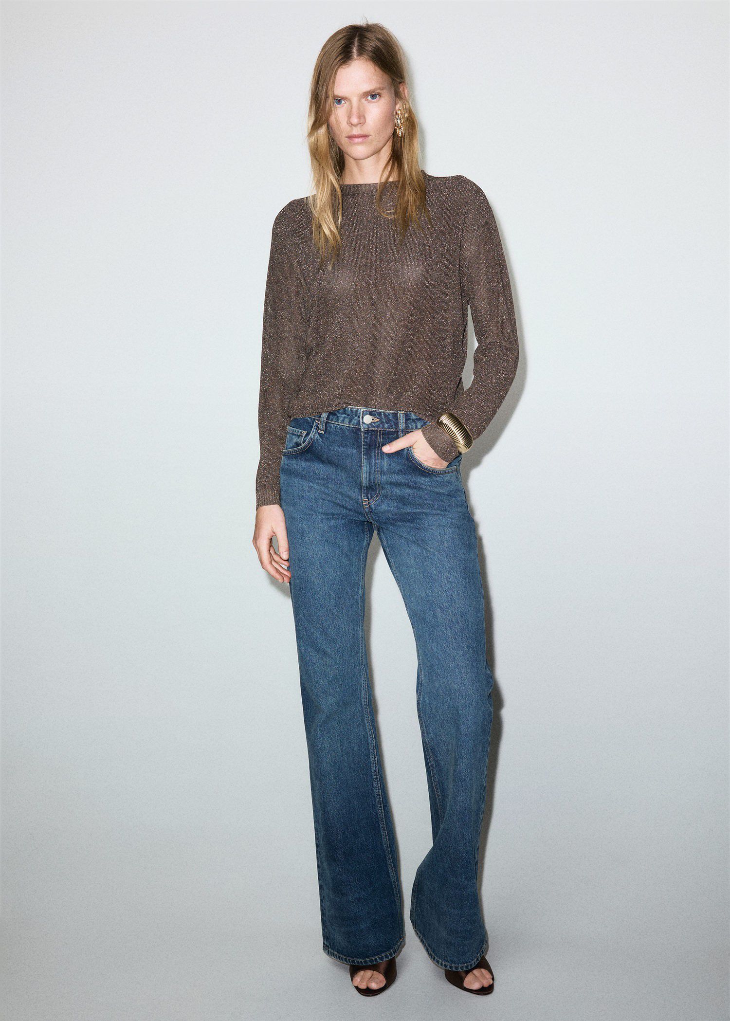 Fine-knit lurex sweater