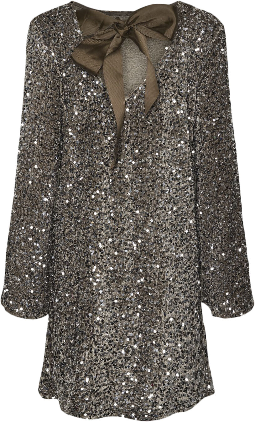 PCKAM LS DEEP BACK BOW DRESS BC