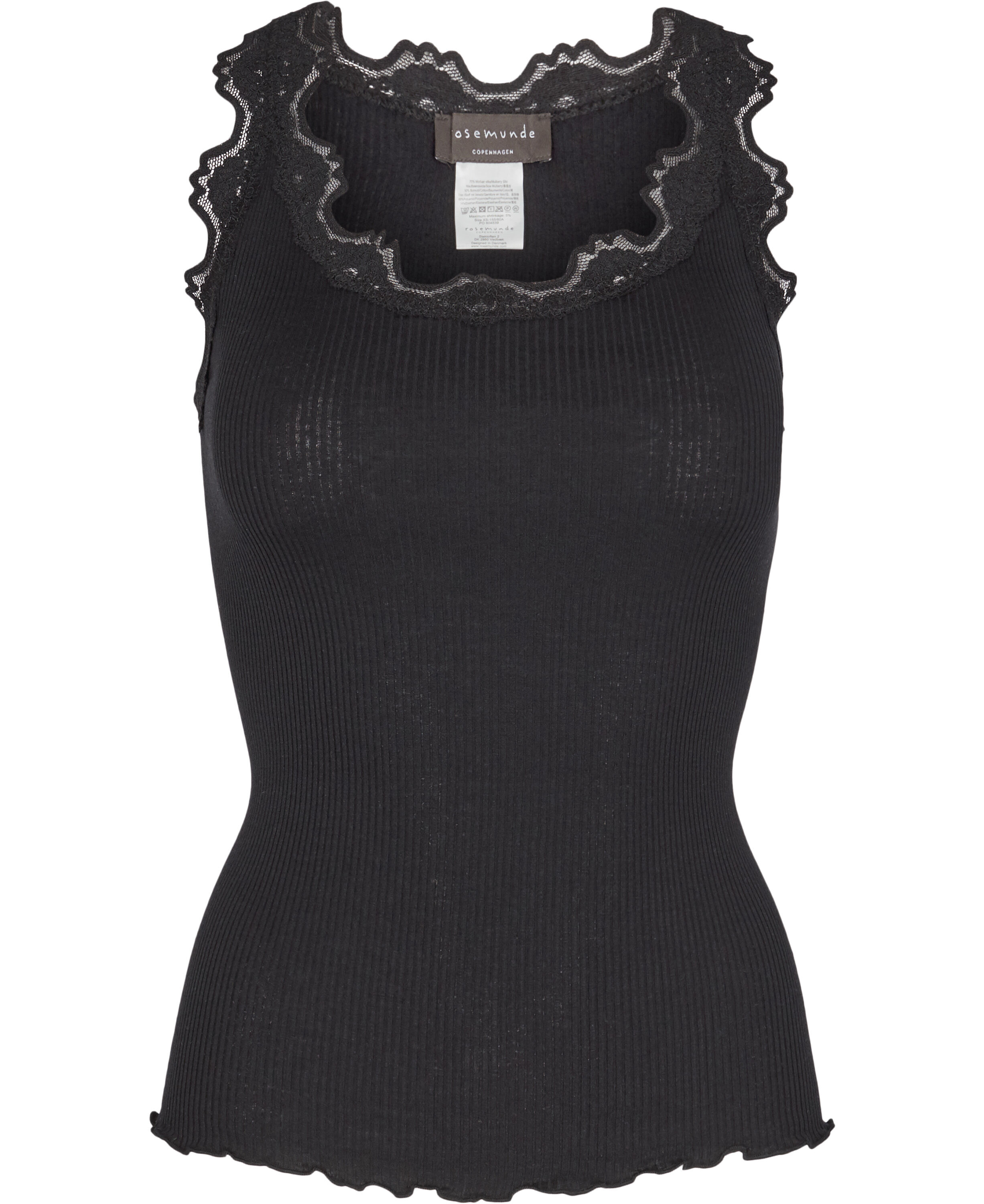 Silk top regular w/vintage lace