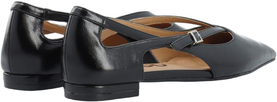 BIABARI Cut Out Pointy Flat Faux Leather