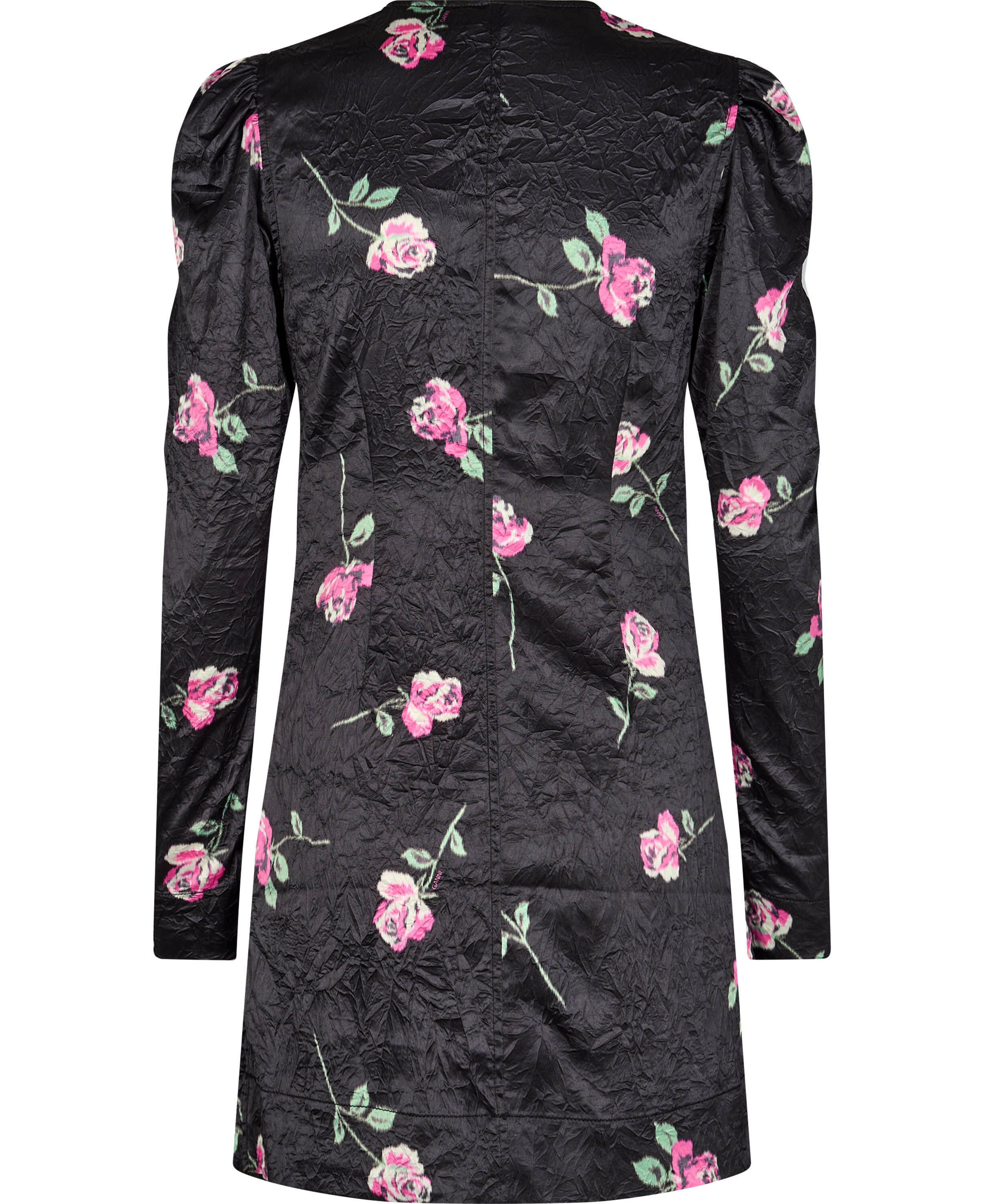 V-ringad minikl&auml;nning i krusad satin