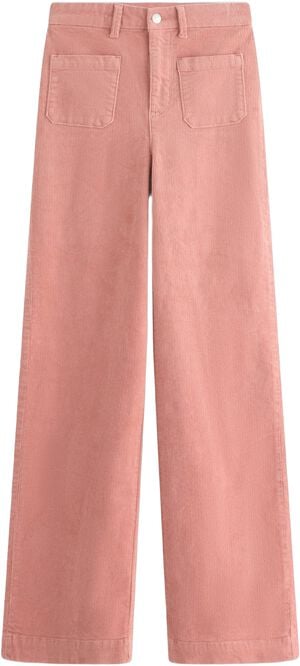 Bukser med høy midje i kordfløyel m