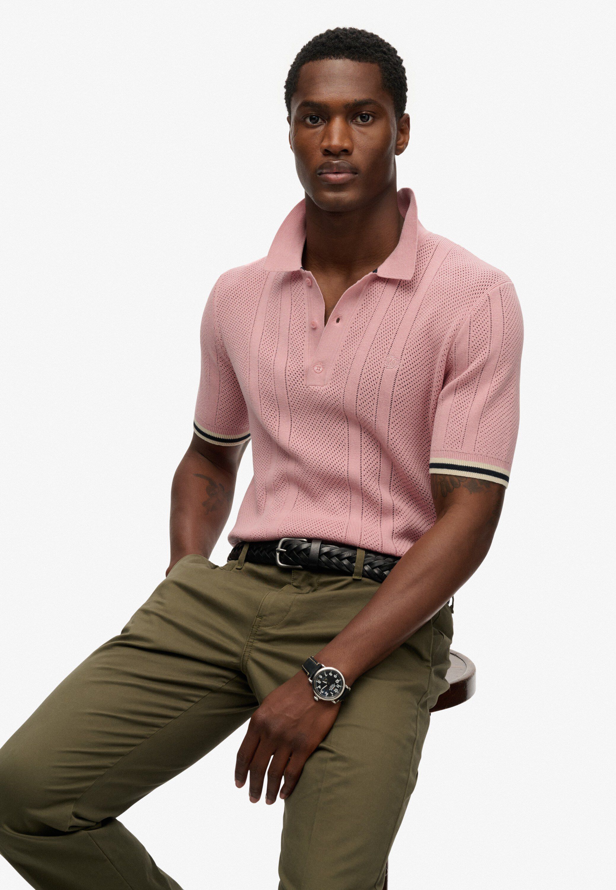 KNITTED TEXTURE S/S POLO