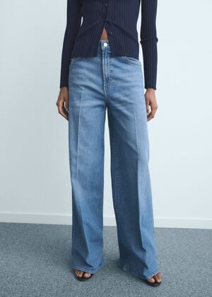 High-waisted wide-leg jeans