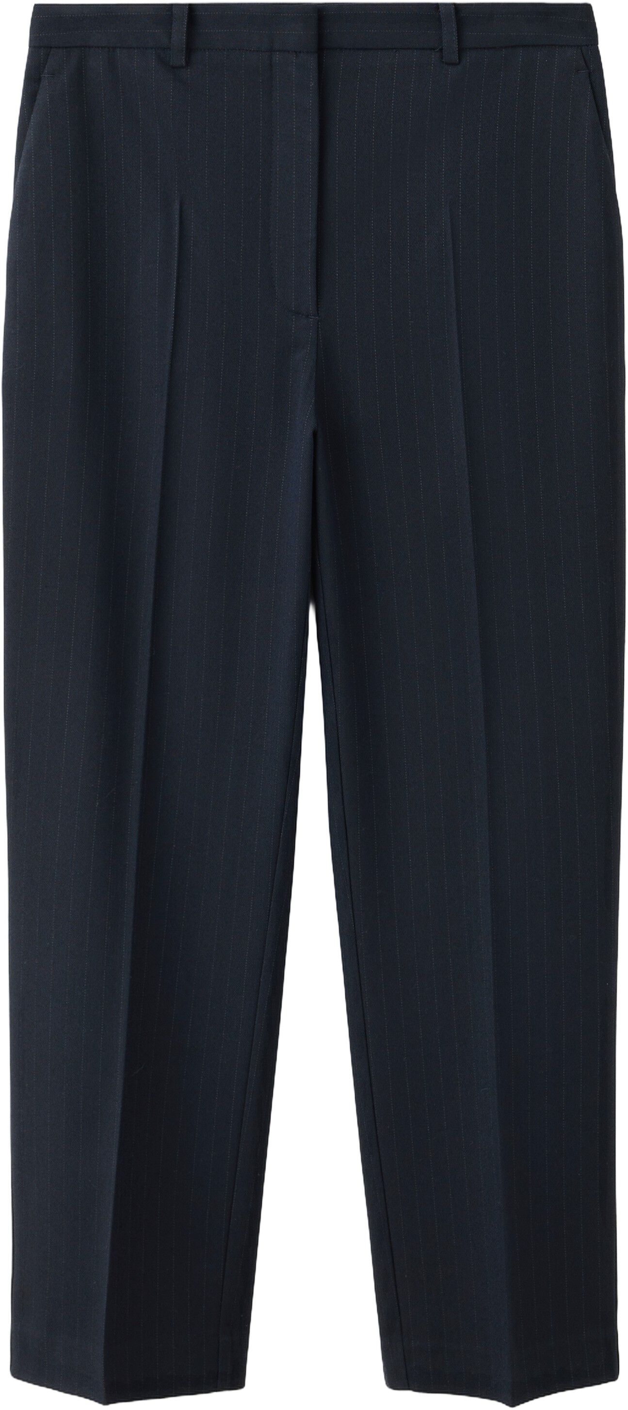 Chalk-stripe straight trousers