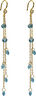 Anette Blue Crystal Earrings - Gold
