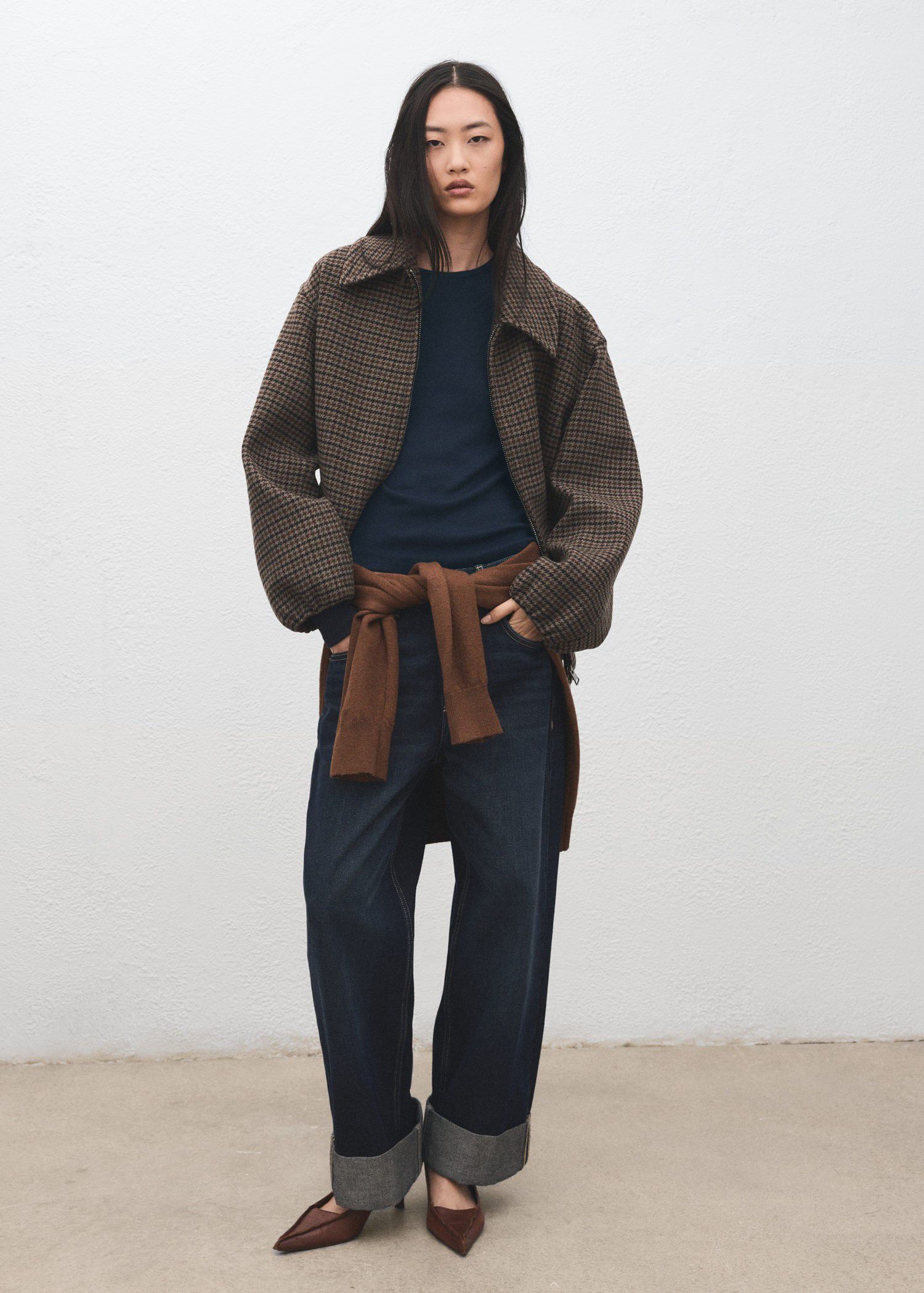 Ribbed long-sleeved t-shirt