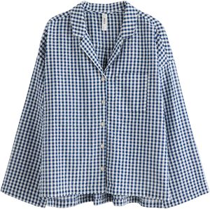 Pyjama shirt in seersucker with lon