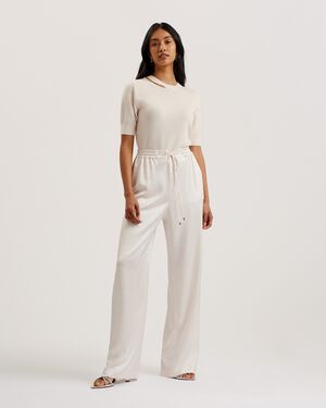 GEORGHA Cut Out Neck Knitted Tee