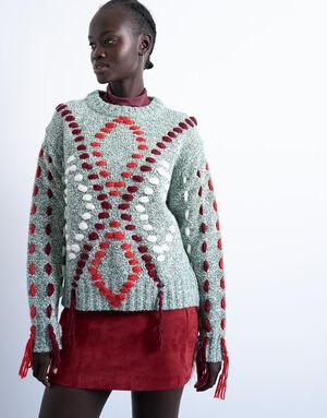 TSKIRSTEN LS EMB KNIT PULLOVER