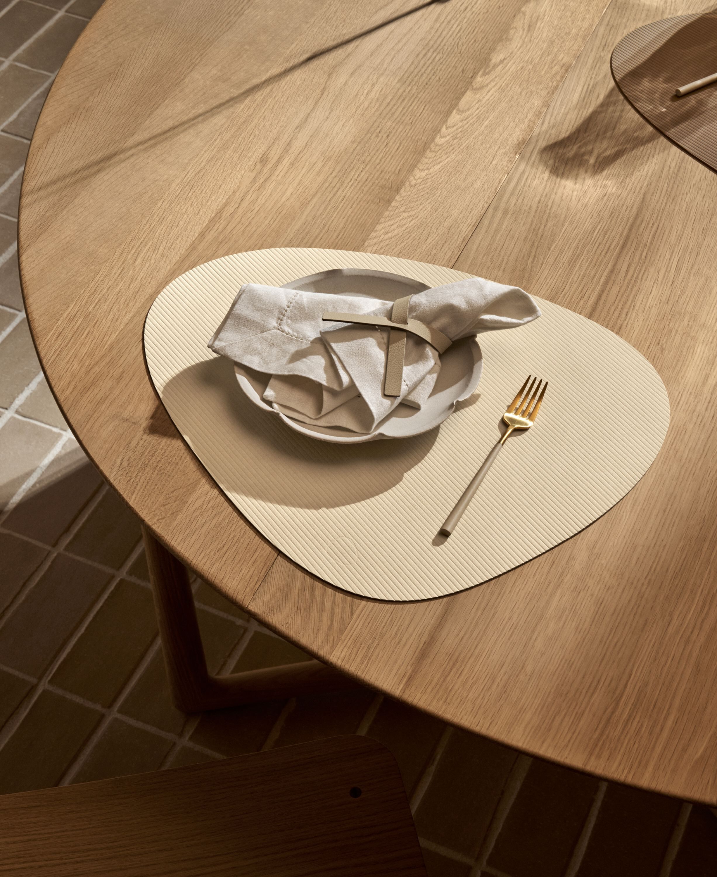 Table Mat Curve L Corduroy Vanilla