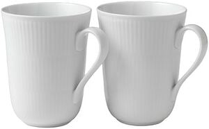 White Fluted mugg 33 cl 2-pack