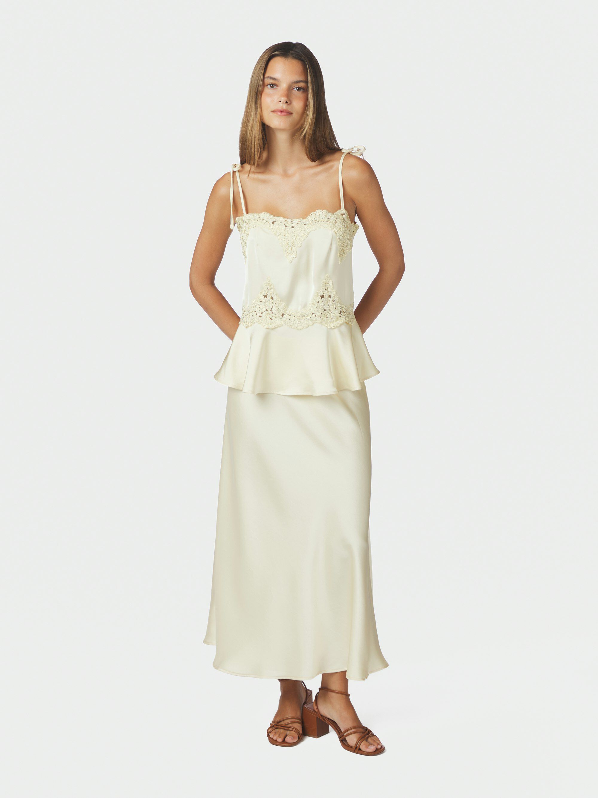 Kaela Heavy Sateen Lace Top