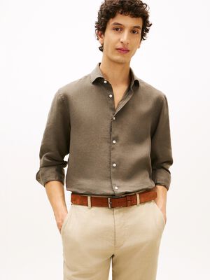 Smart Casual Slim Fit Pure Linen Shirt