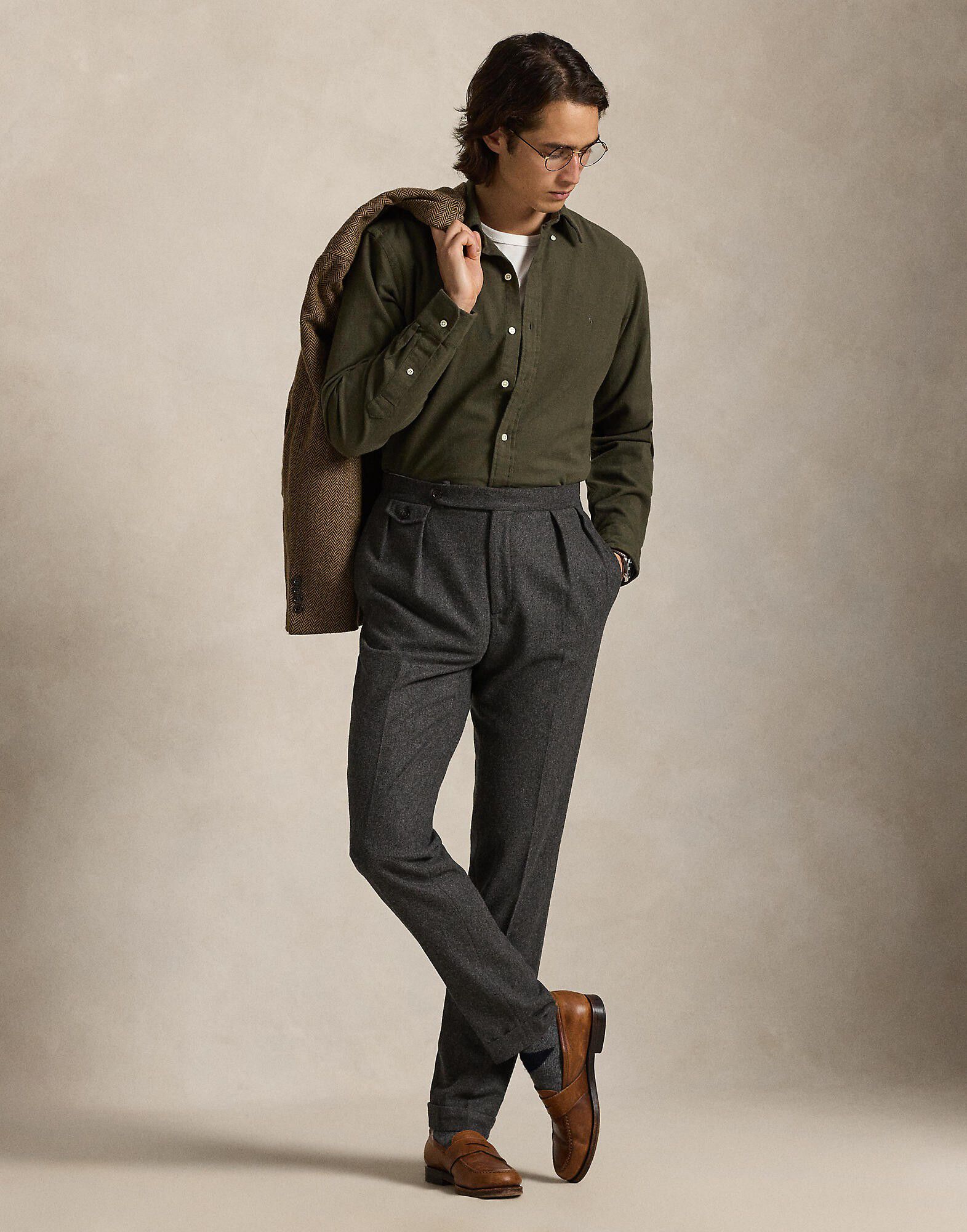 Custom Fit Brushed Flannel Shirt