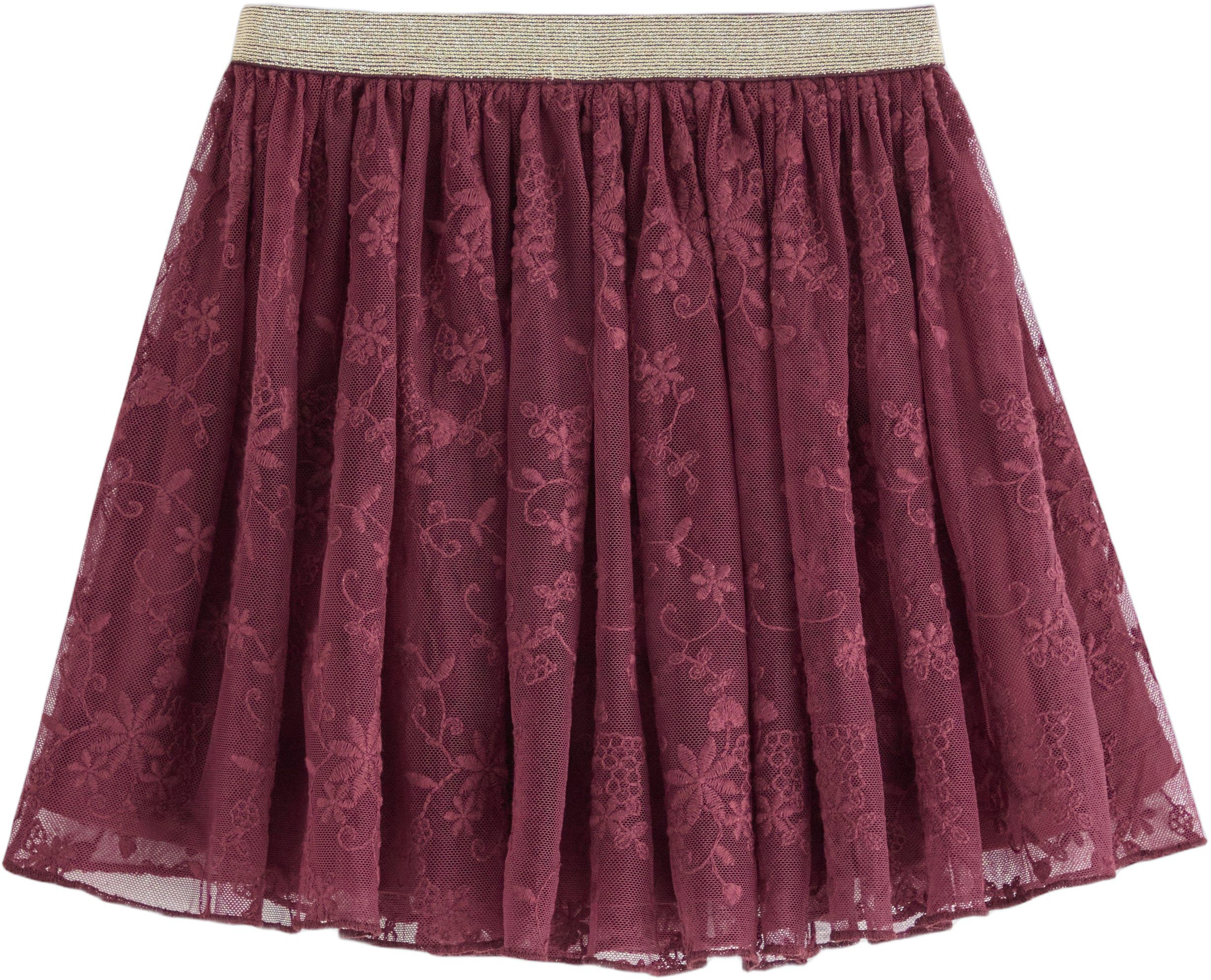 Jersey skirt with sheer lace and a