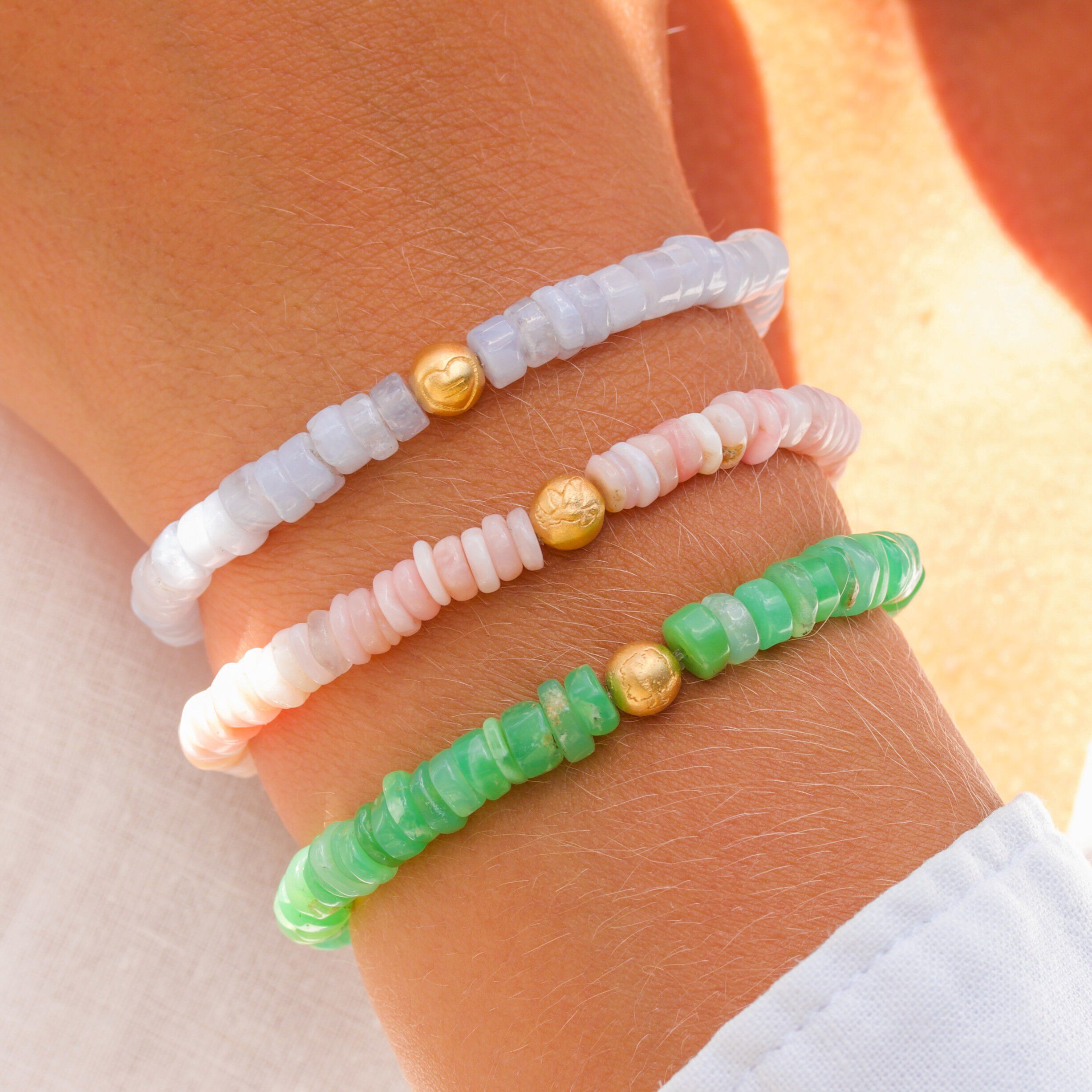 Blue Agath Equality Disc Bracelet