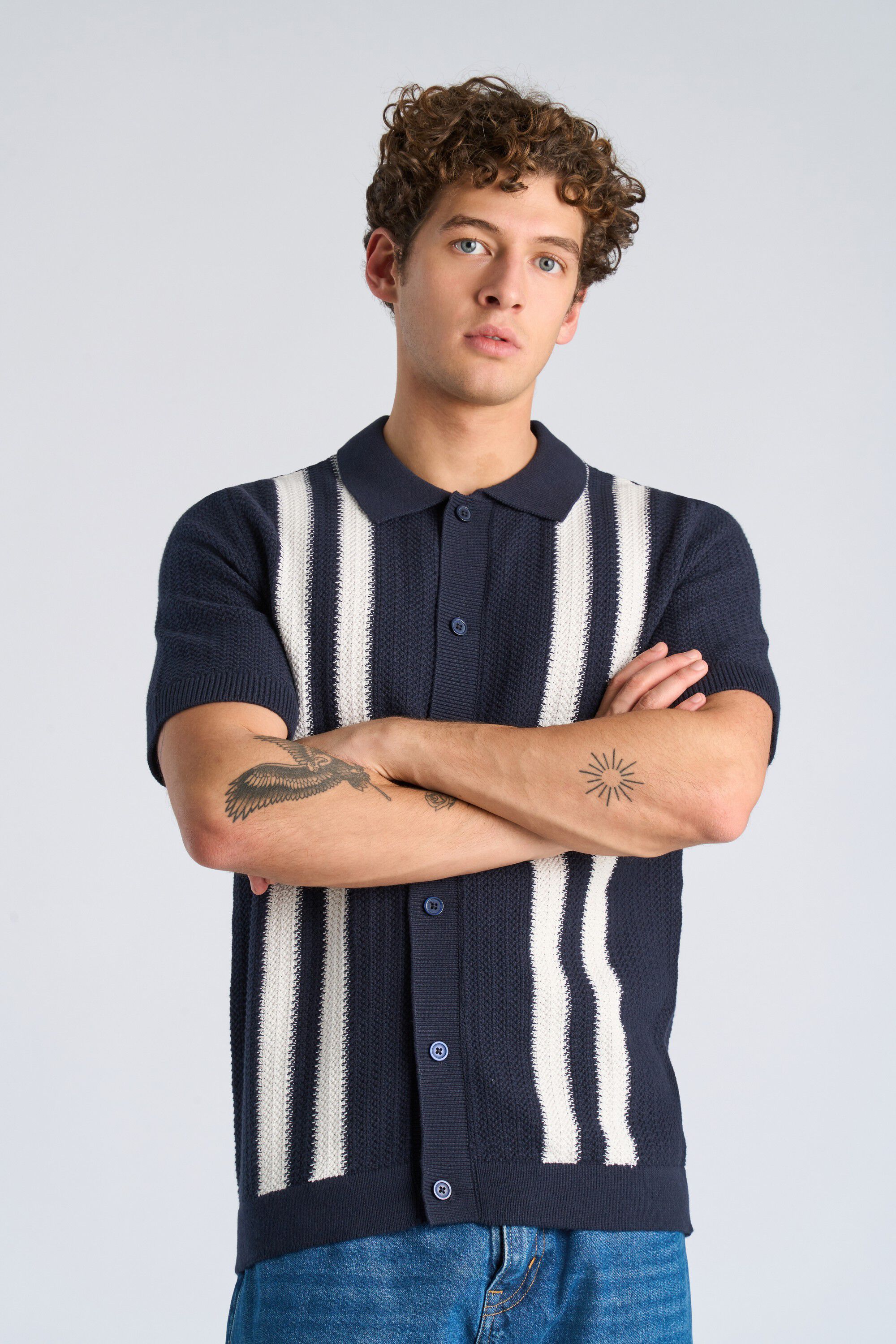 Knitted polo cardigan