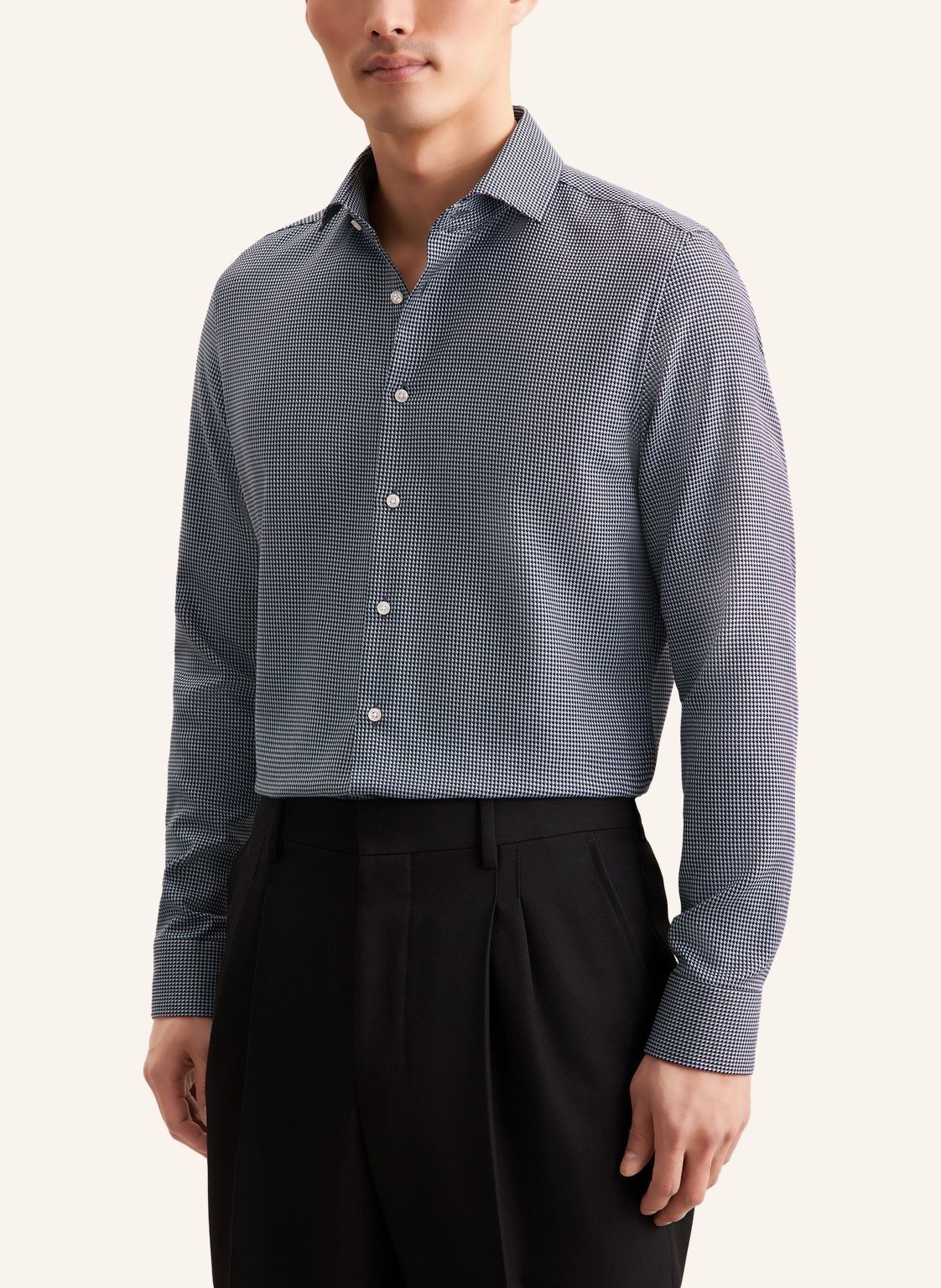 Business shirt Slim 1/1 Kent-Collar Pepita
