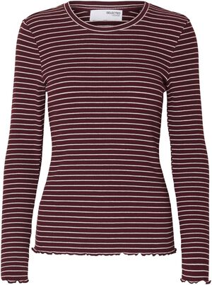 SLFANNA LS CREW NECK TEE STR NOOS