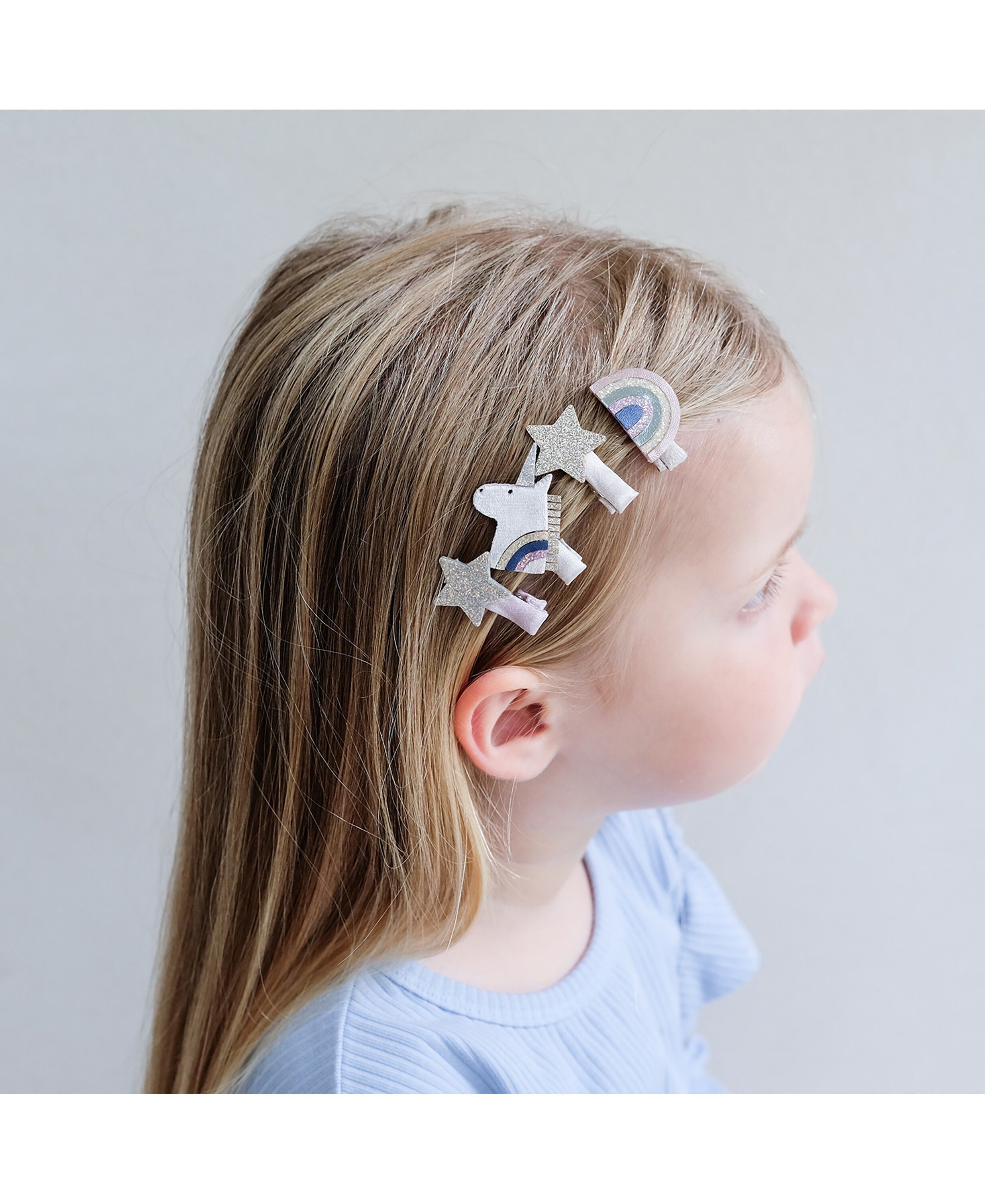 Mimi & Lula - 8 h&aring;rclips - Mini Unicorn Celeste