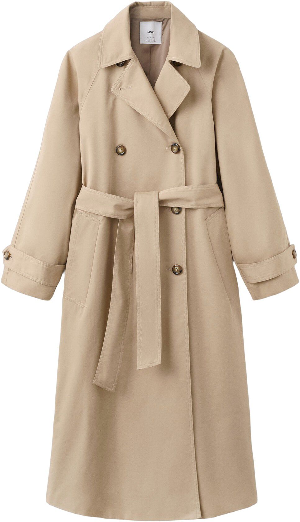 Long double-breasted trench coat