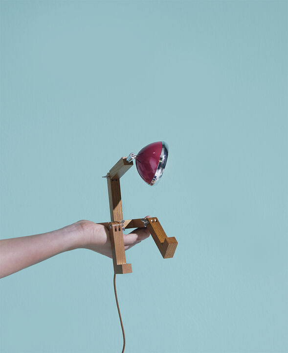 Mini WATTSON Table Lamp, 5V, USB, G4 LED, Ash - Cherry Red