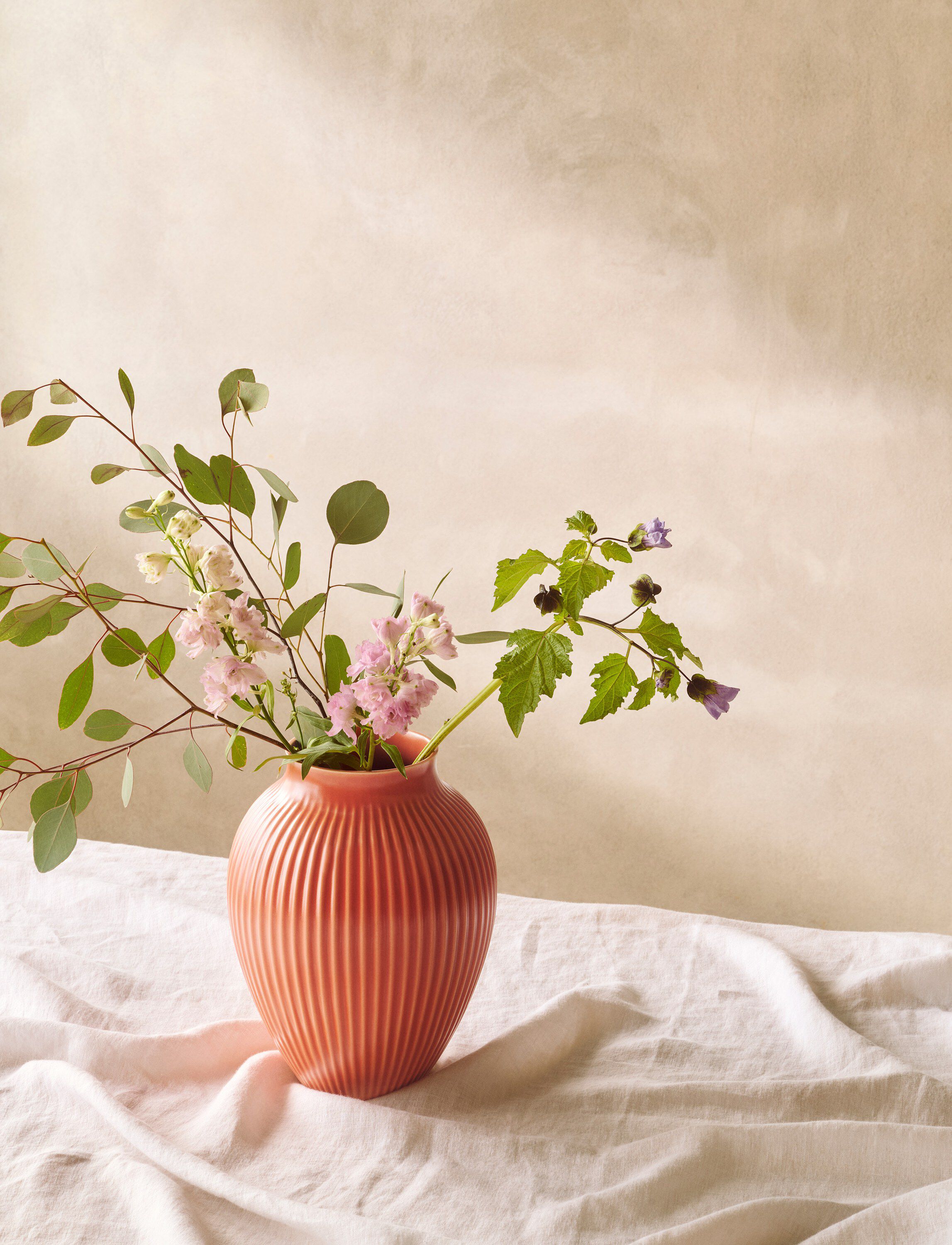 Knabstrup vas H 27 cm coral