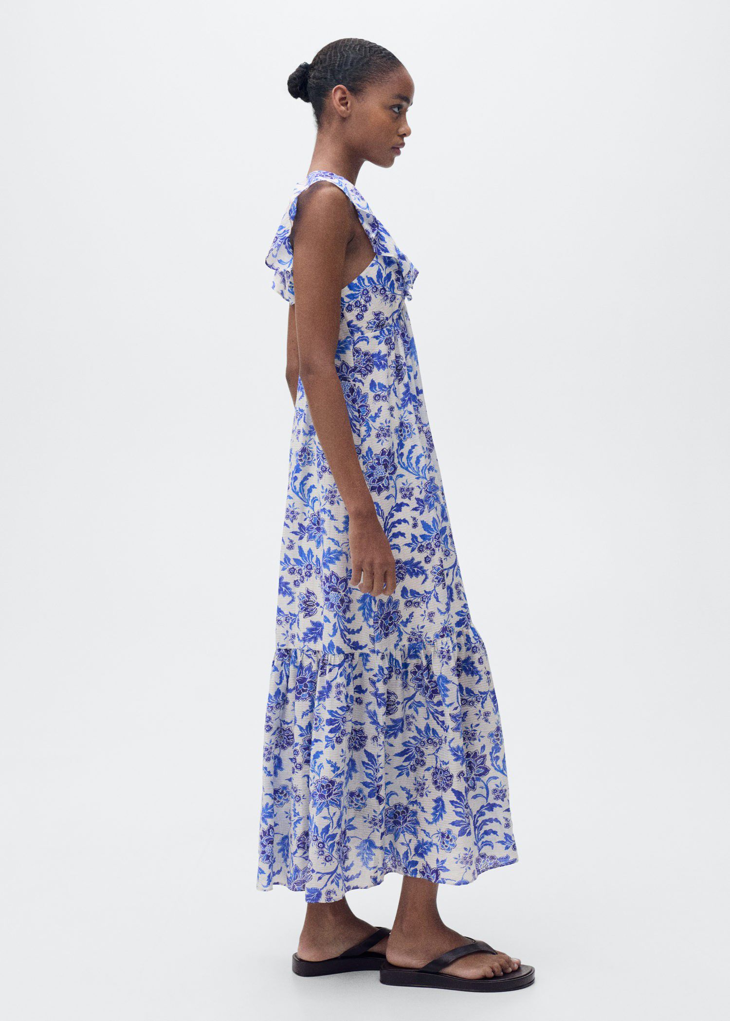 Long flared floral dress