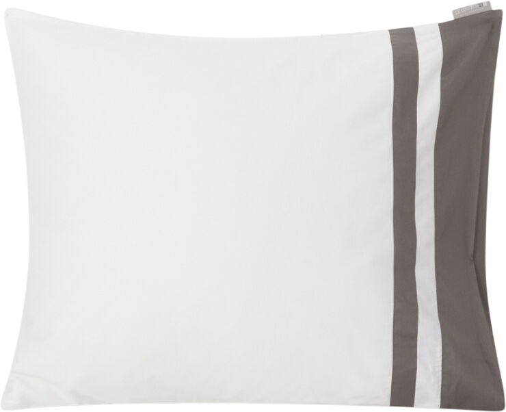 Hotel Sateen White/Charcoal Contrast Pillowcase