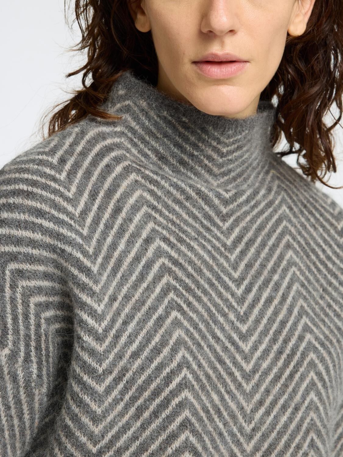 SLFLULU LS HERRINGBONE KNIT HIGH NE