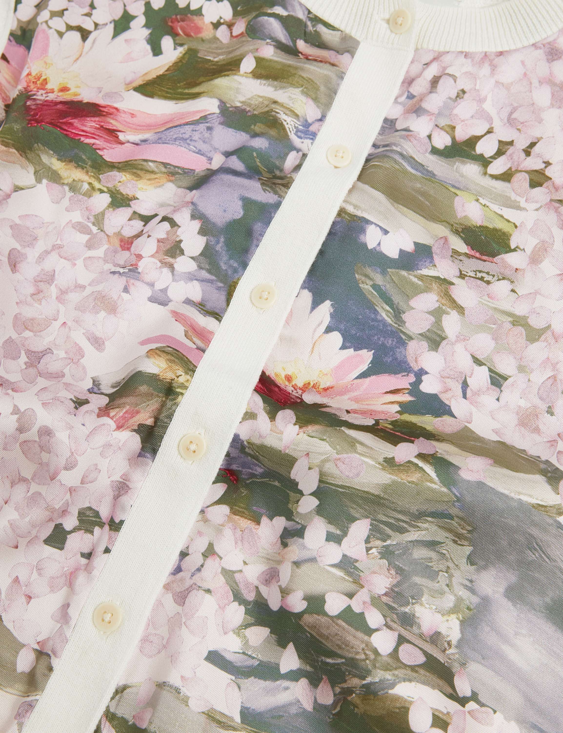 SISILLA Printed Woven Front Cardiga