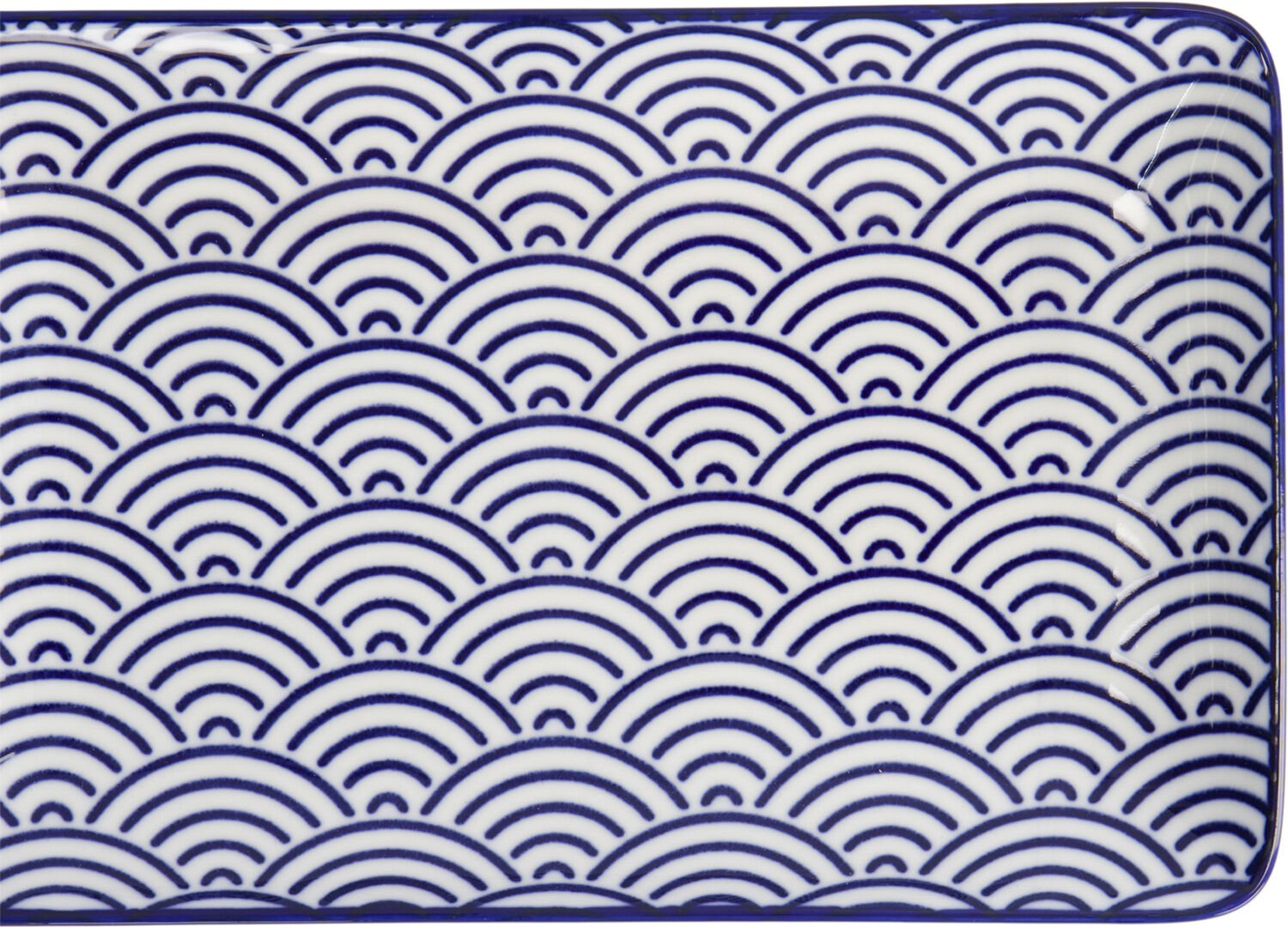 Nippon Blue Plate Rect 21x13. 5 Wave