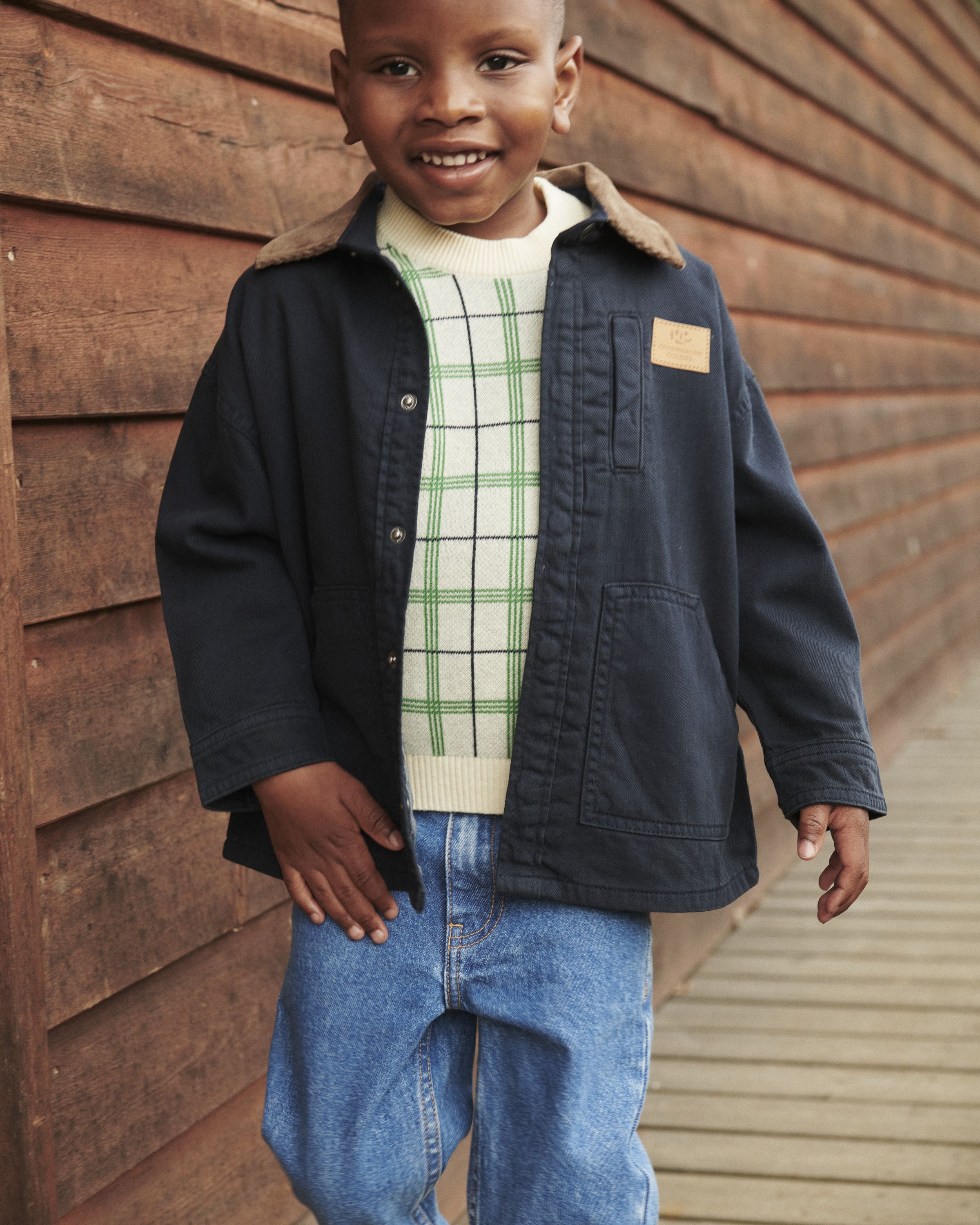 TWILL JACKET W. CORDUROY COLLAR