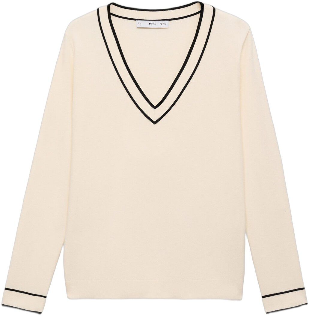 Contrasting V-neck sweater