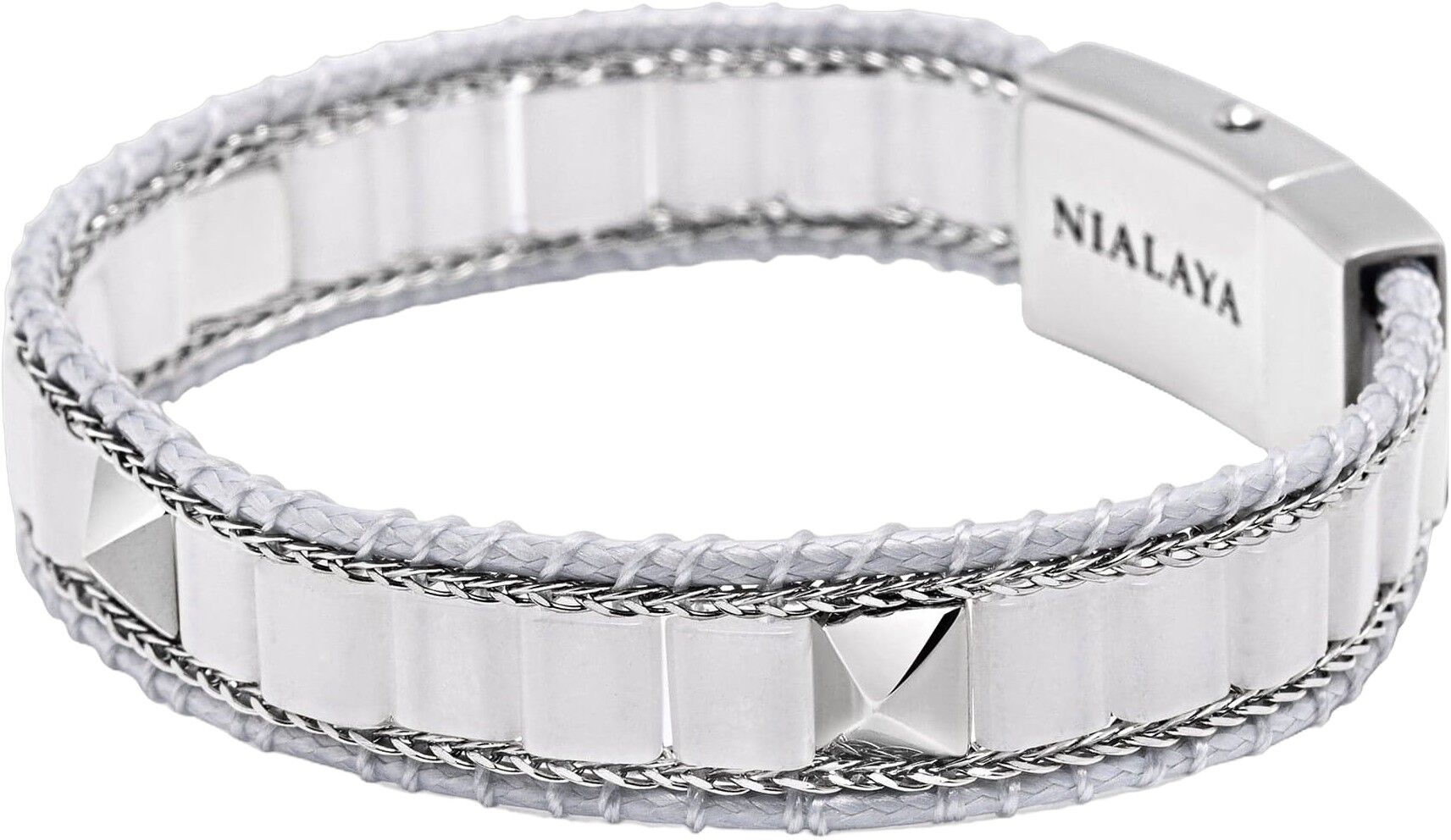 White Jade Stud Bracelet