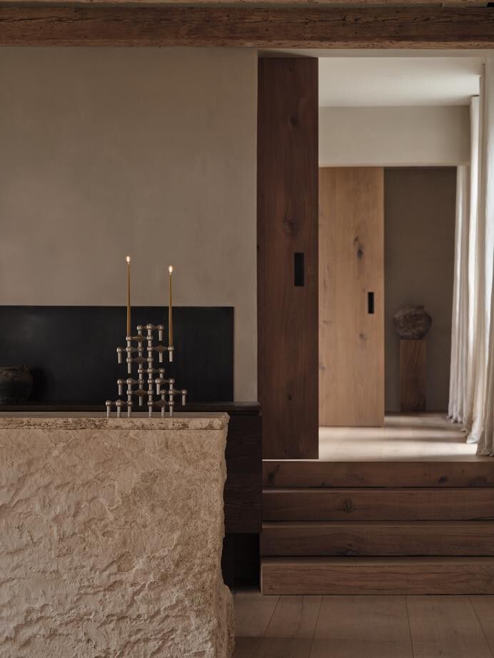 Nagel candle holder set with 3 pcs - brushed chrome