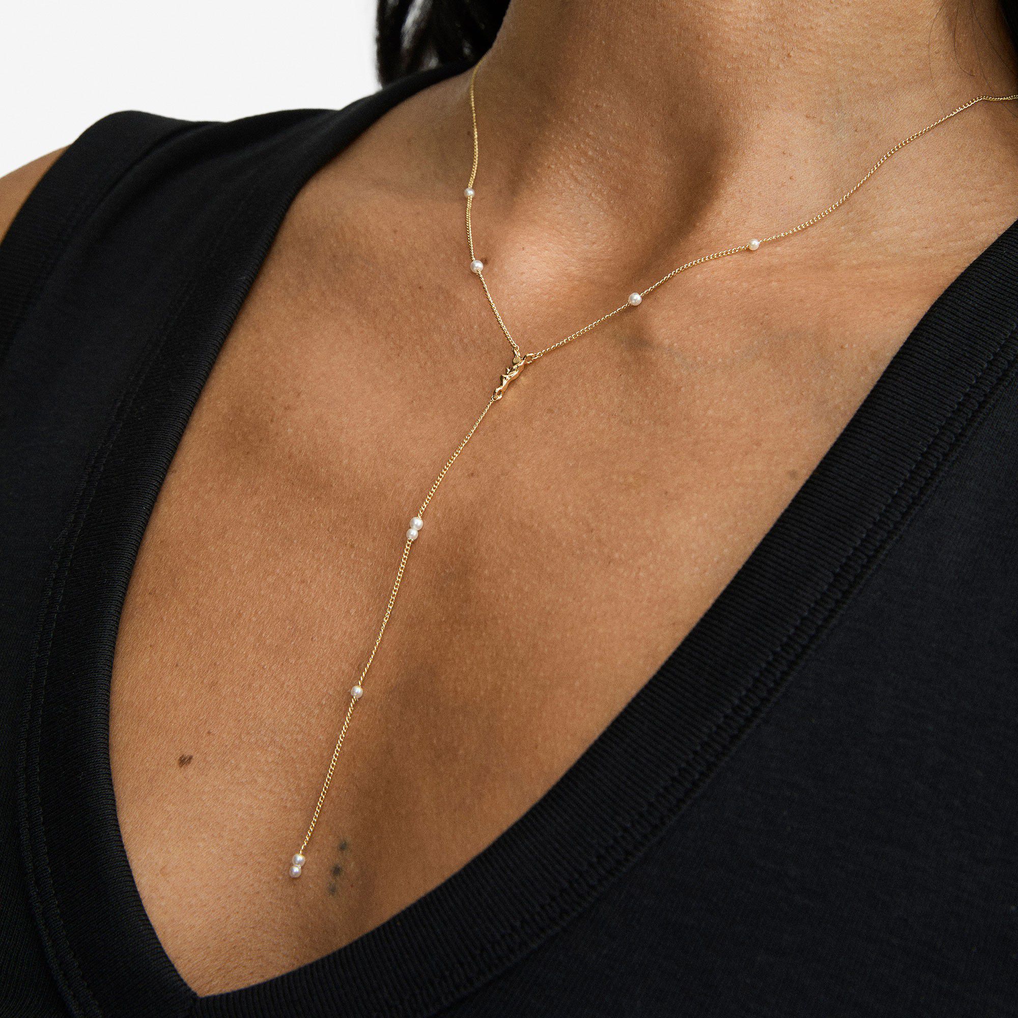 ERON Y-necklace gold-plated