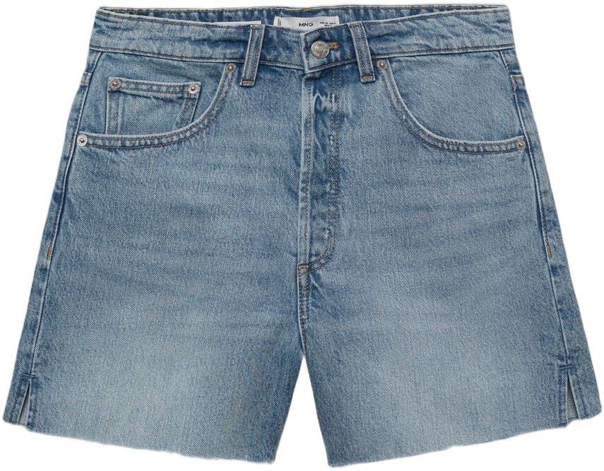 Denim shorts with frayed hem
